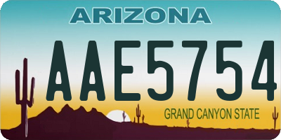 AZ license plate AAE5754
