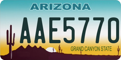 AZ license plate AAE5770