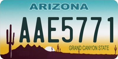 AZ license plate AAE5771