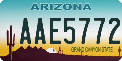 AZ license plate AAE5772