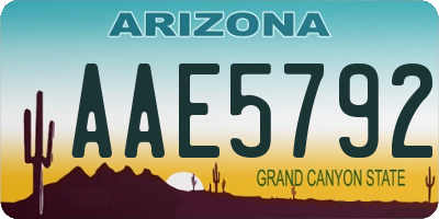AZ license plate AAE5792