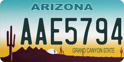 AZ license plate AAE5794