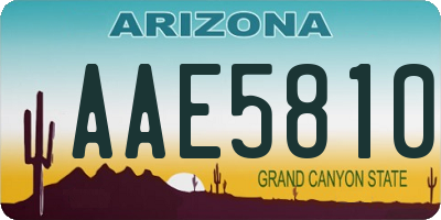 AZ license plate AAE5810