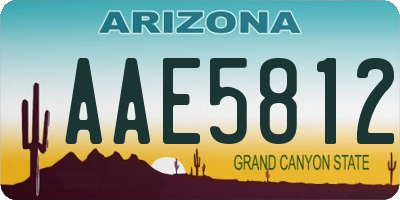 AZ license plate AAE5812