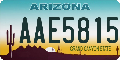 AZ license plate AAE5815