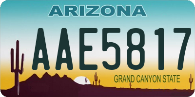 AZ license plate AAE5817