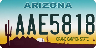 AZ license plate AAE5818