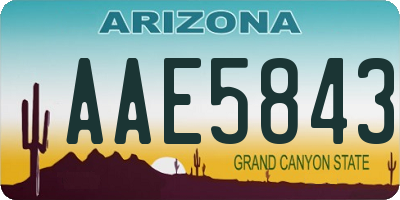 AZ license plate AAE5843