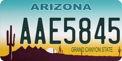 AZ license plate AAE5845