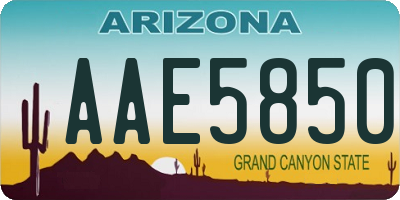 AZ license plate AAE5850