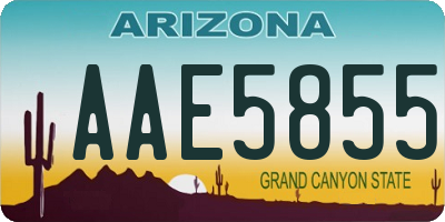 AZ license plate AAE5855
