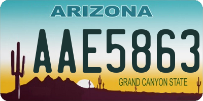 AZ license plate AAE5863