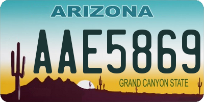 AZ license plate AAE5869