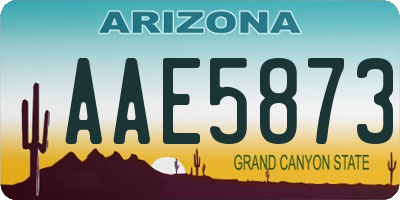 AZ license plate AAE5873