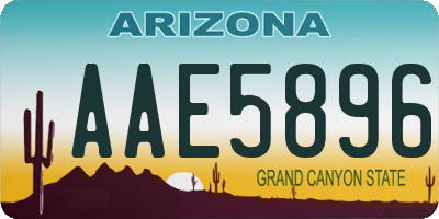 AZ license plate AAE5896
