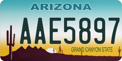 AZ license plate AAE5897