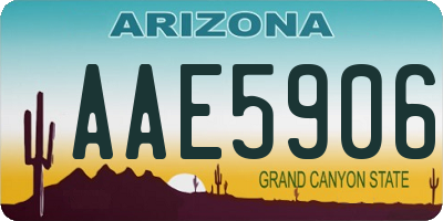 AZ license plate AAE5906