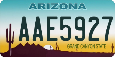 AZ license plate AAE5927