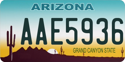 AZ license plate AAE5936