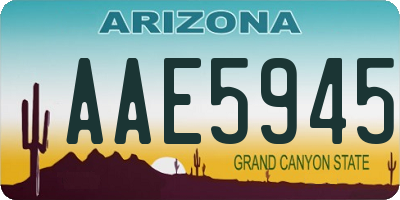 AZ license plate AAE5945