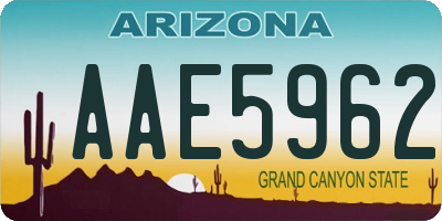AZ license plate AAE5962