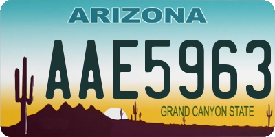 AZ license plate AAE5963