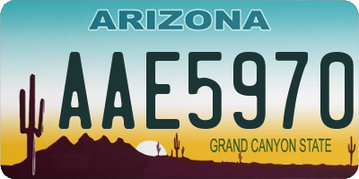 AZ license plate AAE5970
