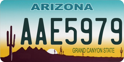 AZ license plate AAE5979