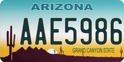 AZ license plate AAE5986