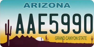 AZ license plate AAE5990