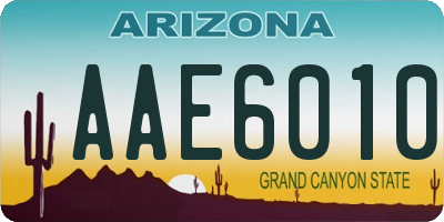 AZ license plate AAE6010