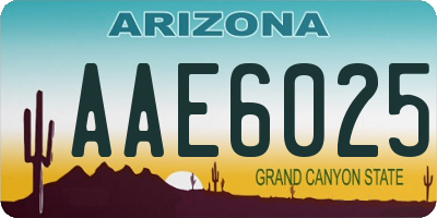 AZ license plate AAE6025