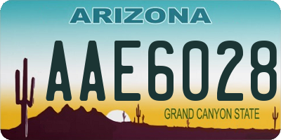 AZ license plate AAE6028