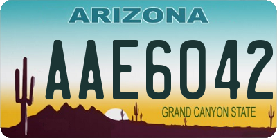 AZ license plate AAE6042