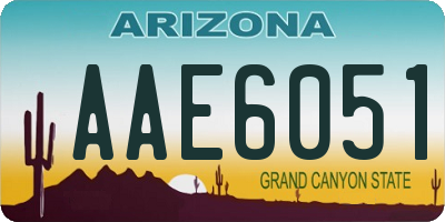 AZ license plate AAE6051