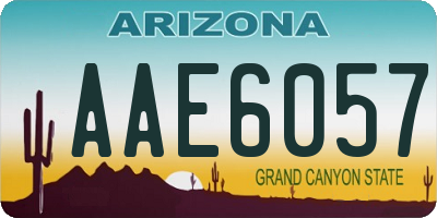 AZ license plate AAE6057
