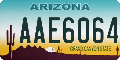 AZ license plate AAE6064