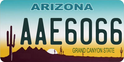 AZ license plate AAE6066