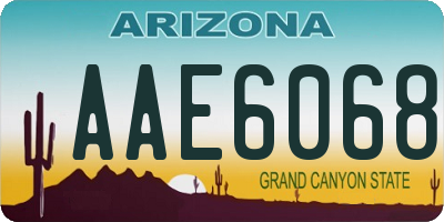 AZ license plate AAE6068