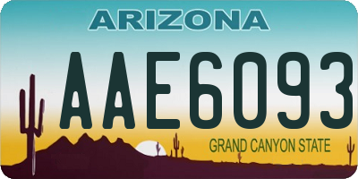 AZ license plate AAE6093