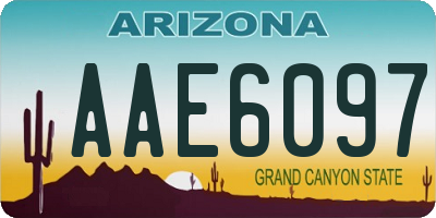 AZ license plate AAE6097