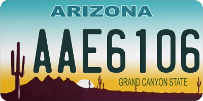 AZ license plate AAE6106