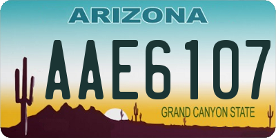 AZ license plate AAE6107