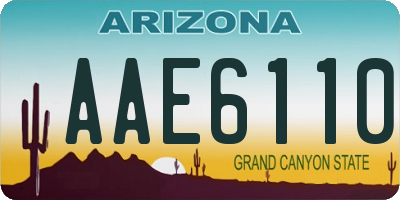 AZ license plate AAE6110