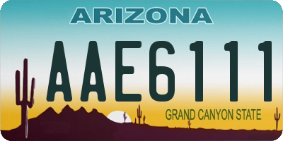 AZ license plate AAE6111