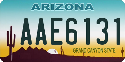 AZ license plate AAE6131