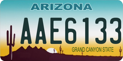 AZ license plate AAE6133