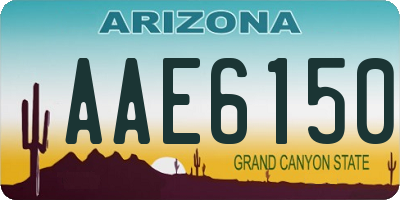 AZ license plate AAE6150