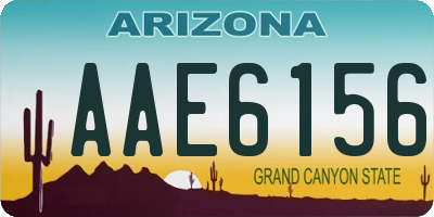 AZ license plate AAE6156