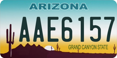 AZ license plate AAE6157